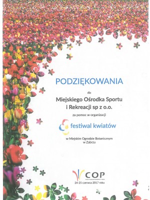 Podziękowanie Festiwal Kwiatów