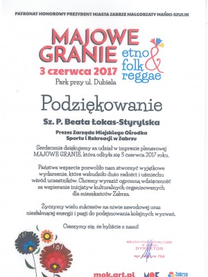 Podziękowanie Majowe Granie