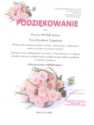 Podziękowanie jedyneczka