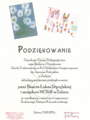 Podziękowanie SP8