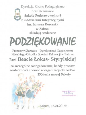 Podziękowanie SP8